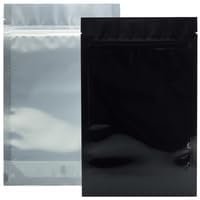 Oil Slick 1000 PCS Mylar Bags - Reusable Zipper Mylar Bags With Oxygen Absorbers Use For Small Businesses, Jewelry, Candy And Food Storage (3.6”x5” Black w/window)