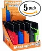 Mini BBQ Lighters Multi Purpose 5-Pack (Neon Color)