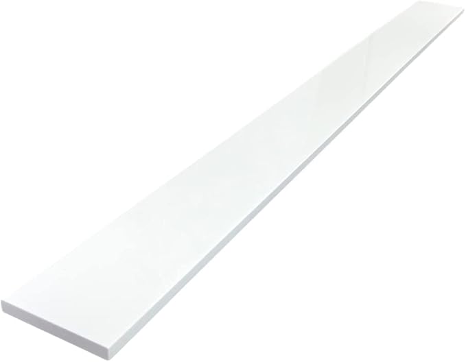 Super White Engineered Marble Threshold for Shower Curb, Bathroom Vanity Backsplash, Window Sill, Door Transitions (4" x 60")