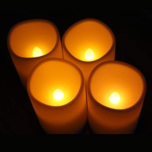 WRalwaysLX 4 Pack LED flameless Candles, Remote Control Candles Decorative Outdoor and Indoor, （2.6" D X4 H ） Plastic Flickering with Timer by 3AAA Batteries(not includ)