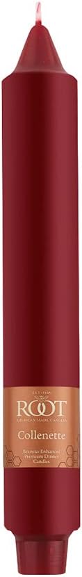 Root Candles Unscented Dinner Candles Premium Beeswax Blend Boxed Candle Set, 9-Inch, Garnet, 4-Count
