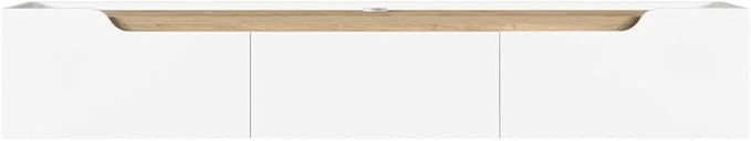 Furnifact White Floating TV Stand for up to 80 inch TVs, wall-Mounted Entertainment Center, Engineered Wood, Modern Design, Sleek wall-Mount Style