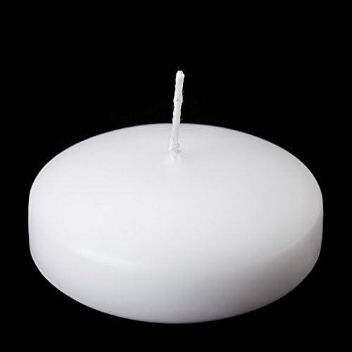 D'light Online Large White Floating Candles 3 Inch Bulk Pack Wax Discs for Events, Weddings, Spa, Home Decor, Special Occasions, Cylinder Vases, Centerpieces, Pool and Holidays - Set of 72 (White)