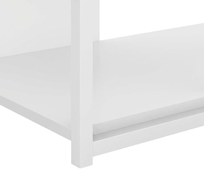 Furnifact White Modern TV Stand for 65-Inch TVs, Metal and Wood Construction, Sleek Storage Design, Stylish and Durable Living Room Furniture