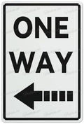 One Way Left Aluminum Sign Indoor & Outdoor Use Safety Warning Sign 12"X8"