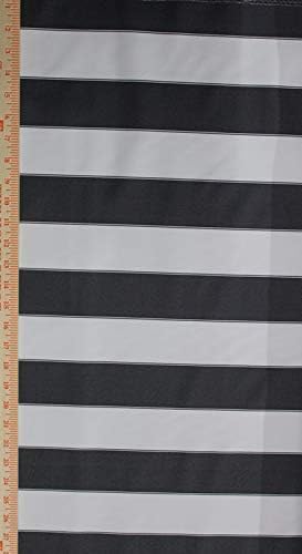 Mybecca Stripe Canvas Marine Fabric 600 Denier Indoor/Outdoor Coal/Gray 1 Yard (36" x 60")(Cut Folded & Separately by Prime)