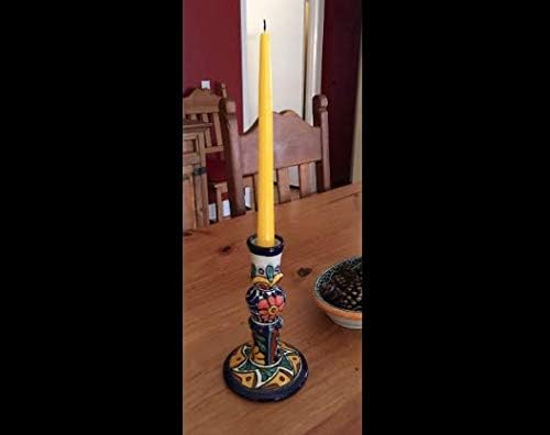 D'light Online Elegant Unscented Daffodil 12" Yellow Taper Candles Premium Quality Hand-Dipped Tapered Candles, Dripless and Smokeless - Set of 12 Individually Wrapped (12 Inch, Daffodil)
