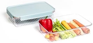 LocknLock LBF406RS2M Modular Plus Food Storage Container,4 set (2 containers & 2 Lids)- Mint