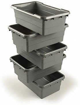 ULTRASOURCE Food Approved Bus Totes/Meat Lug (6 Pack, Red Inedible)