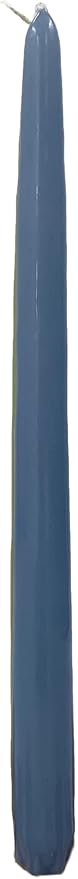 D'light Online Elegant 10" Taper Candles, Premium Quality Hand-Dipped Tapered Candles, Dripless and Smokeles - Set of 12 Individually Wrapped (10 Inch, Slate Blue)