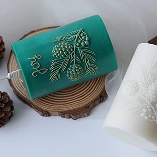 3D Cylinder Pine Cone Candle Mold,Silicone Clay Soap Mould for Making Soy Wax Beeswax Candles Handmade Art Craft