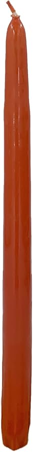 D'light Online Elegant 10" Unscented Cinnamon Burnt Orange Taper Candles, Premium Quality Hand-Dipped Tapered Candles, Dripless and Smokeless - Set of 12 Individually Wrapped (10 Inch, Cinnamon)