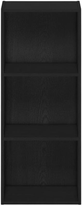 Furnifact Blackwood 3-Tier Open Shelf Bookcase with Durable Wood Construction, Modern Design, Suitable for Living Room, Office, or Bedroom Organization