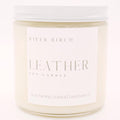 River Birch Candles Leather Scented Candle | Premium, All-Natural, Non-Toxic, Soy Candles | 16oz 90 Hr Burn Time | Cozy Relaxing Gifts for Home