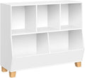 RiverRidge Catch-All Kids Toy Organizer with 3 Cubbies and 2 Storage Bin Compartments - 35 Inch Wide White Kids Room Decor Toy Organizers and Storage Bins