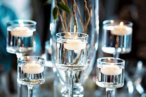 D'light Online Large Off-White 3 Inch Floating Candles Bulk Pack for Events, Weddings, Spa, Home Decor, Special Occasions and Holiday Decorations - (Set of 24, Pale Ivory)