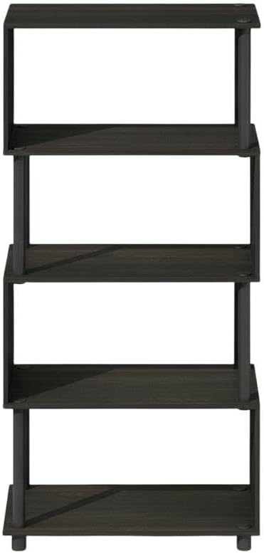 Furnifact Espresso Bookcase with Elegant Wooden Design, Sturdy Construction, Featuring 1 Piece for Home Office, Living Room, or Study Use