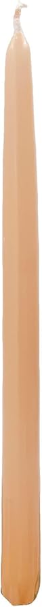 D'light Online Elegant 10" Unscented Spice Gold - Brown Taper Candles, Premium Quality Hand-Dipped Tapered Candles, Dripless and Smokeless - Set of 12 Individually Wrapped (10 Inch, Spice Gold)