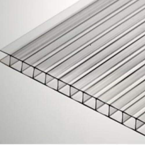 Multi-Wall or Twin Wall | Green House and Garden Panels | Thickness 6MM | 23.75" x 47.75" | Polycarbonate Panels Strong Impact and Shatterproof | Elevator Light Panels | Color: Clear