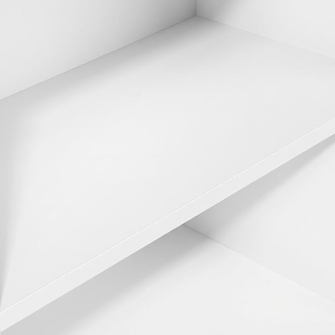 Furnifact White Bookcase with Durable Wooden Construction, Single Piece Design, Stylish Storage Solution for Home and Office