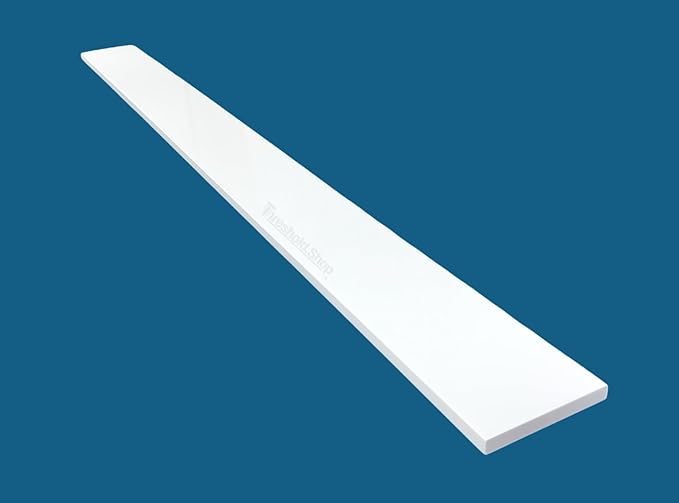 Super White Engineered Marble Threshold for Shower Curb, Bathroom Vanity Backsplash, Window Sill, Door Transitions (4" x 60")