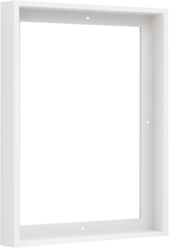 PIXY CANVAS Floater Frame 24x40 for 1-1/2 (1.5) inch Deep Canvas Paintings/Canvas Prints/Wood Canvas Panels/Wall Art/Wall Decor/Home Decor/Artwork (White, 24 x 40 inch, Portrait)