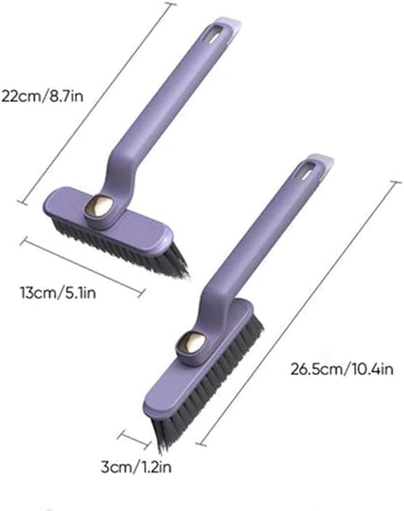 Multi-Function Rotating Crevice Cleaning Brush, 360 Degree Rotating No Dead Corners Hard Bristle Crevice Gap Brush Tool for Bathroom Household Kitchen (Purple 1pcs)