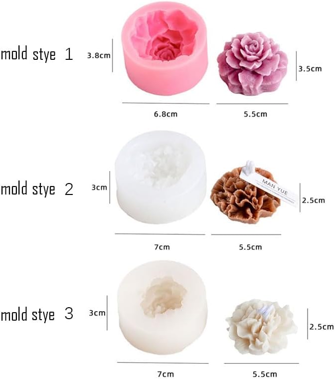 SimpleVibesXinPuwei DIY Scented Botanical Jelly Candle DIY Candle Kit House Warming Gift (Style A, Mold Style 3)