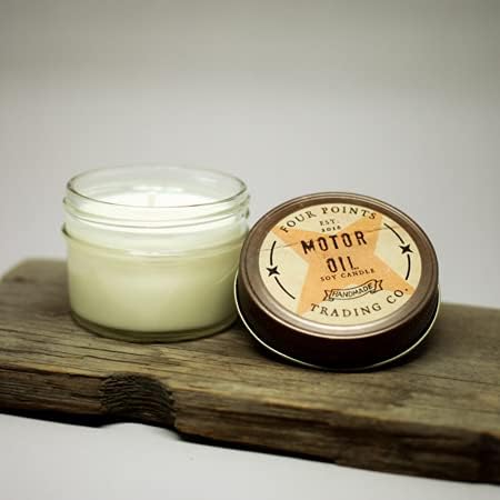 Motor Oil Scented 4 Oz Soy Aromatherapy Candle w/Jar - Four Points Trading Co.