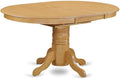 Furnifact Oval Dining Table – Extendable Round Pedestal Kitchen Table with Solid Wood Construction, Perfect for Dining Room, Classic Oak Finish