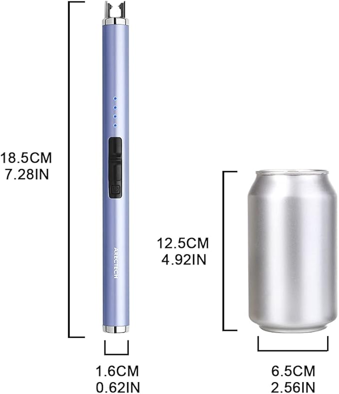 ARECTECH Rechargeable Electric Candle Lighter Arc Plasma Windproof Lighter for Candle Kitchen Birthday Gift for Mom Men Wife with Type-C Cable Blue