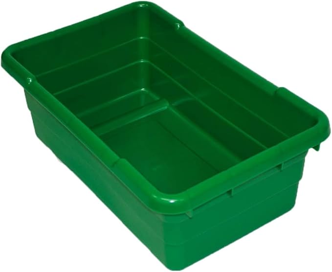 ULTRASOURCE Food Approved Bus Totes/Meat Lug (4 Totes and 4 Frosted Lids, Green)