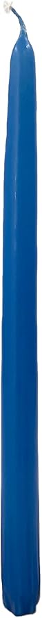 D'light Online Elegant Unscented 12" Medium Royal Blue Taper Candles Premium Quality Hand-Dipped Tapered Candles, Dripless and Smokeless - Set of 12 Individually Wrapped (12 Inch, Medium Blue)