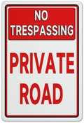 Metal Sign No Trespassing Private Road Metal Sign Keep Out Do Not Enter 12""X8"" Aluminum Warning Signs For Property Business Yard House Office, Matel9