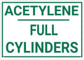 Acetylene Full Cylinders Sign 12”X8” Metal Signs Aluminum Sign Pre-Drilled Holes For Easy Mounting Indoor Or Outdoor Use For Fence Door Or Gate