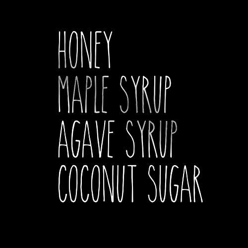 Stickers Honey Coconut Sugar Maple Syrup Agave Syrup - Decals for Kitchen containers organizing Labels (Silver Metallic, Letter Height - 2 inches)
