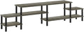 Grey Wood TV Stand for up to 80 Inch Flat Screen, Spacious Storage, Open Shelves, Durable Construction, Modern Design, Living Room