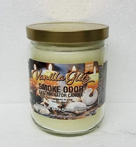 Smoke Odor Exterminator 13 oz Jar Candles Vanilla Glitz, Set of Three Candles.