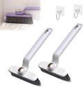 Multi-Function Rotating Crevice Cleaning Brush, 360 Degree Rotating No Dead Corners Hard Bristle Crevice Gap Brush Tool for Bathroom Household Kitchen (White 2pcs)