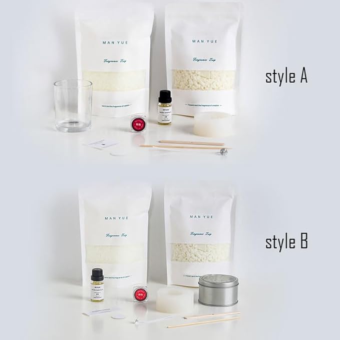 SimpleVibesXinPuwei DIY Scented Botanical Jelly Candle DIY Candle Kit House Warming Gift (Style B, Mold Style 1)