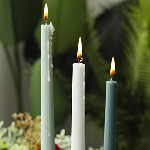 Christmas Green Taper Candles 10'' Non-Toxic Green Shades Ombre Colored Candle Sticks Set of 4 | Natural Soy Candlesticks Colorful Decor Centerpiece Amber Sandalwood Scented