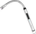 SUPRUS Electric Candle Lighter USB Type C Rechargeable Lighter Steel Shell & Hanging Hook with 360° Flexible Neck(Silver)