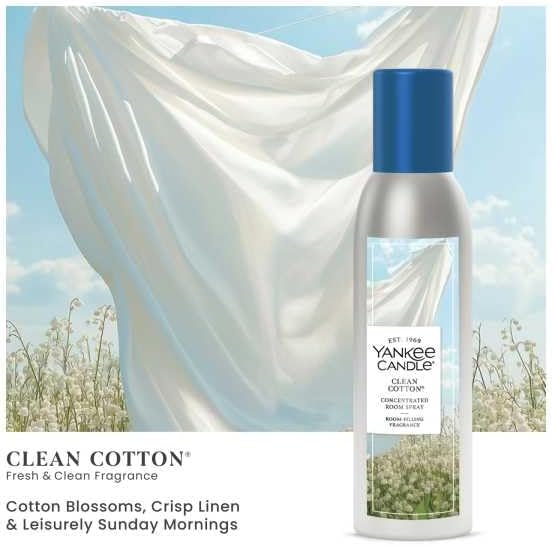 Yankee Candle Popular Fragrances 3-Pack Concentrated Room Sprays (Clean Cotton, Lemon Lavender, MidSummer's Night)