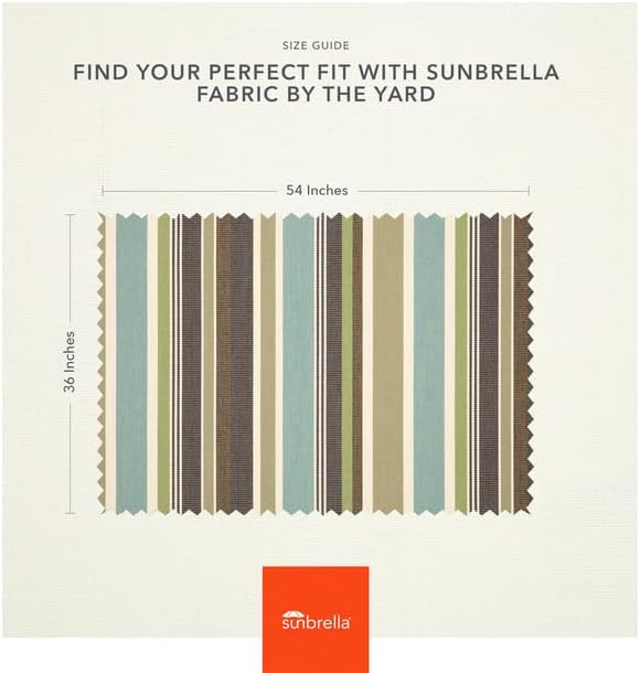 Sunbrella Outdoor Fabric by The Yard | Brannon Whisper (Striped) | Official Sunbrella Seller | Indoor or Outdoor Upholstery Fabric for Chairs, Cushions, Drapery, Pillows, Furniture