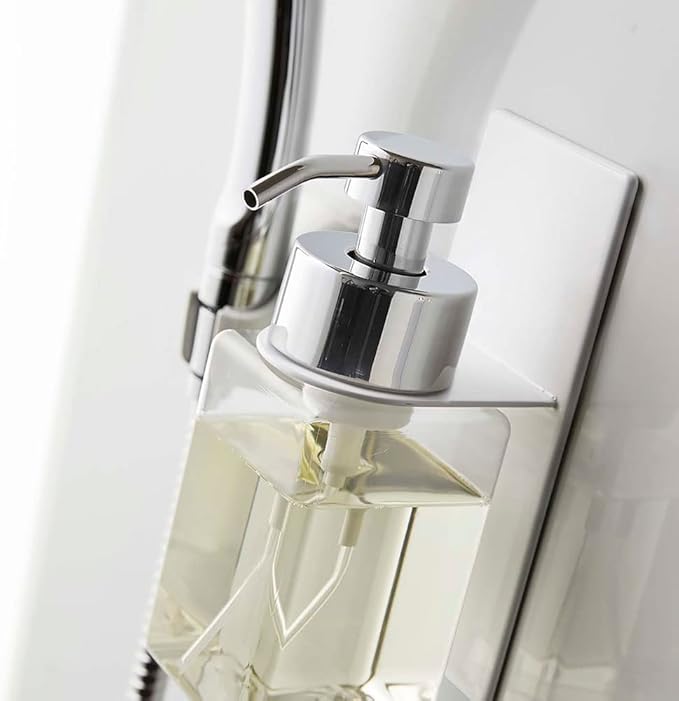 Yamazaki Industries 5226 Magnetic Dispenser Holder, Foam Type, White, Approx. W 2.8 x D 3.3 x H 6.7 inches (7 x 8.5 x 17 cm), Tower, Floating Storage, Easy Installation