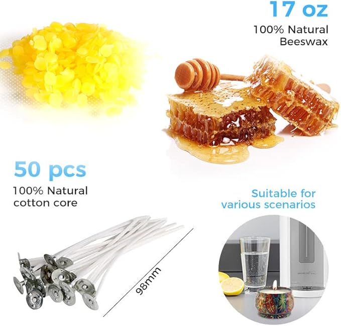 Homemade Soy Candle Making Kit - Complete Set - Soy Wax, 6 Candle Jars, 3 Delightful Scents - Perfect for Home Decor - DIY Beginner Scented Candle Making Kit