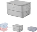 1PC Comforter Storage Bag, 2-Layer Zipper Blanket Storage Bags, Ultra Space Saving Self Compression Storage Bag for Comforters, Clothes, Pillows, Duvet and Bedding Sets (Grey, Large)