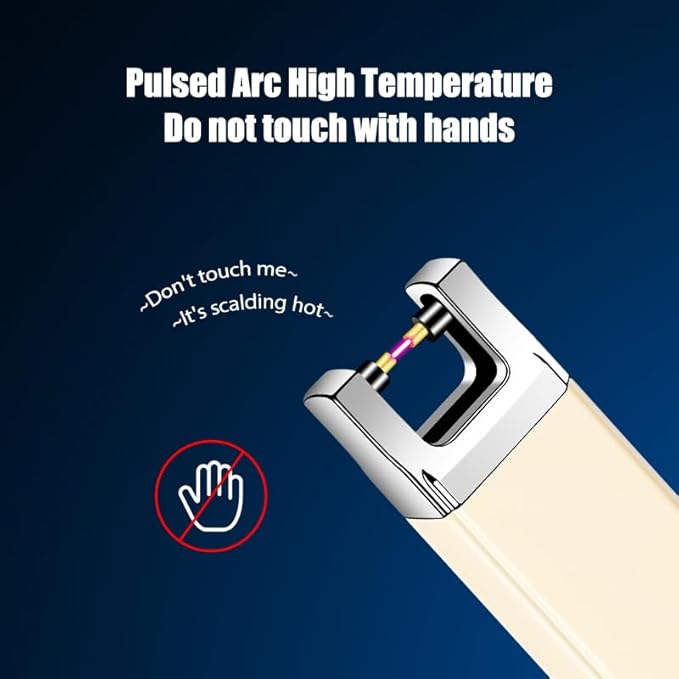 Candle Lighter Electric Arc Lighters for Candle, Long Neck Flameless & Windproof Rechargeable USB, Camping BBQ (Blonde)