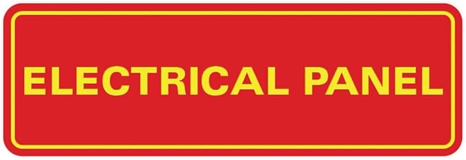 All Quality Standard Electrical Panel Wall or Door Sign - Durable Material | Clear and Functional Sign | Easy Installation‌ - Red/Yellow - Small (10 Pack)