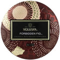 Voluspa Forbidden Fig, Mini Tin Candle, 4 oz, 25 Hour Burn Time, Coconut Wax for Clean Burning, Handcrafted in The USA